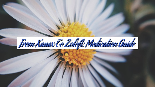 From Xanax to Zoloft: Medication Guide